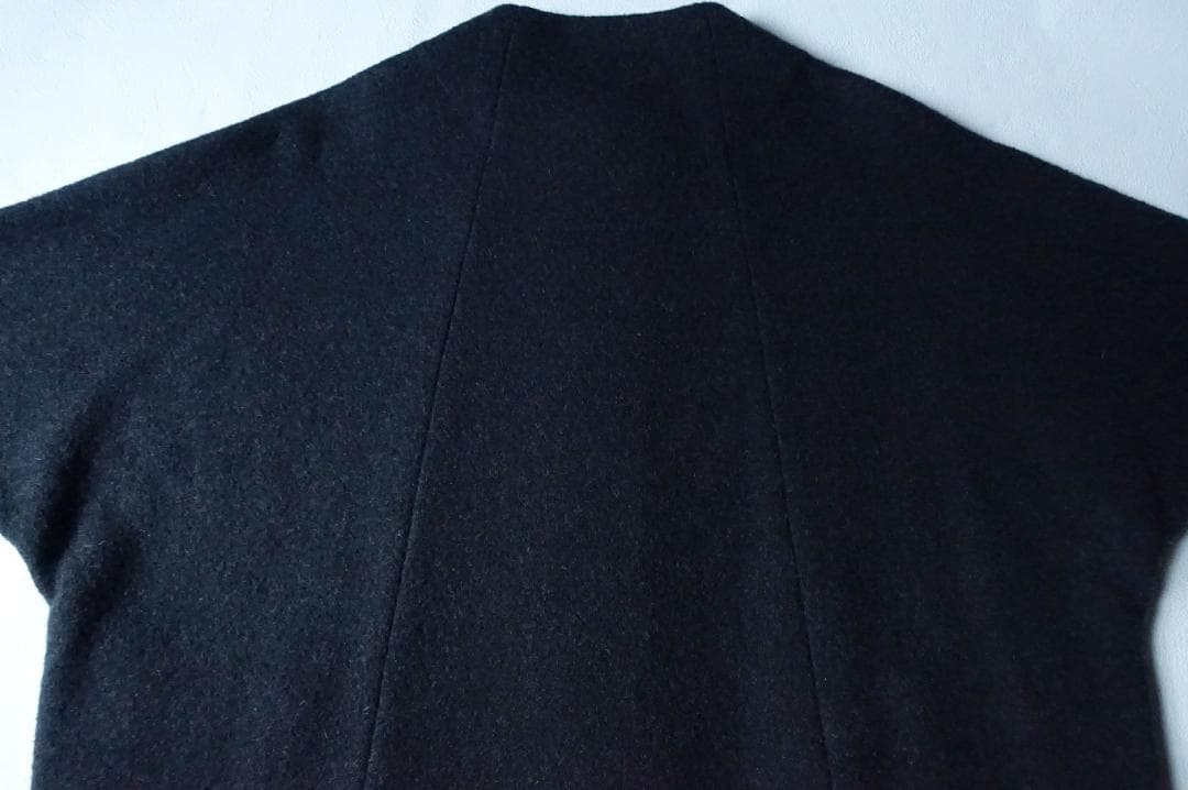 美品evam evaエヴァムエヴァ☆プレスウールショートコート 1 チャコール