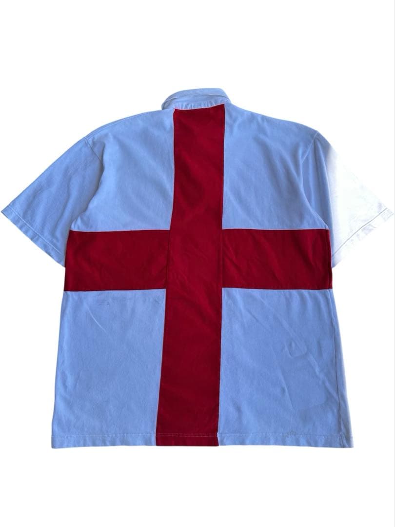 トップス red cross design big polo shirt