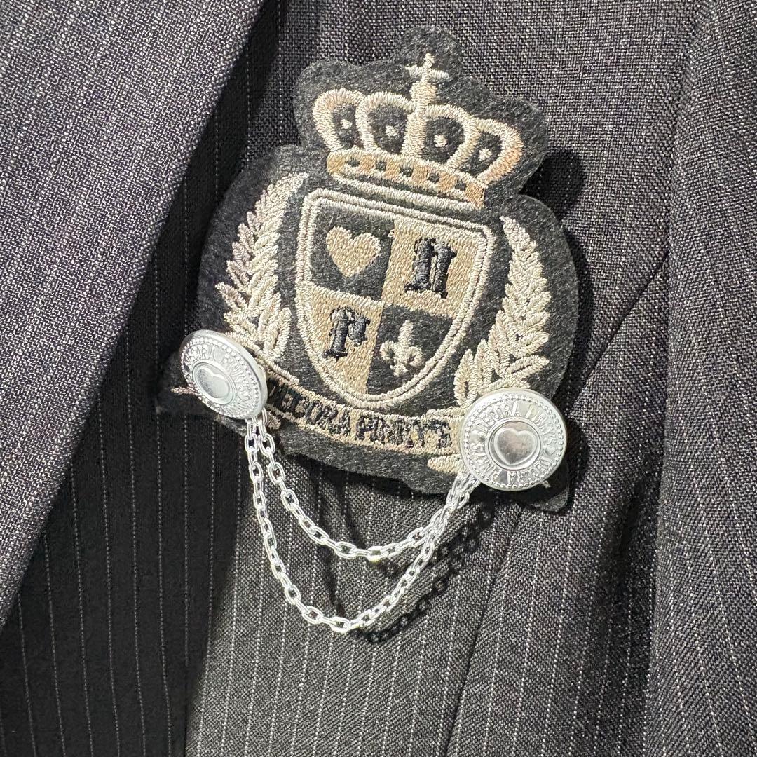 極美品✨デコラピンキーズ　卒服　170A 女の子　黒 ストライプ　５点セット