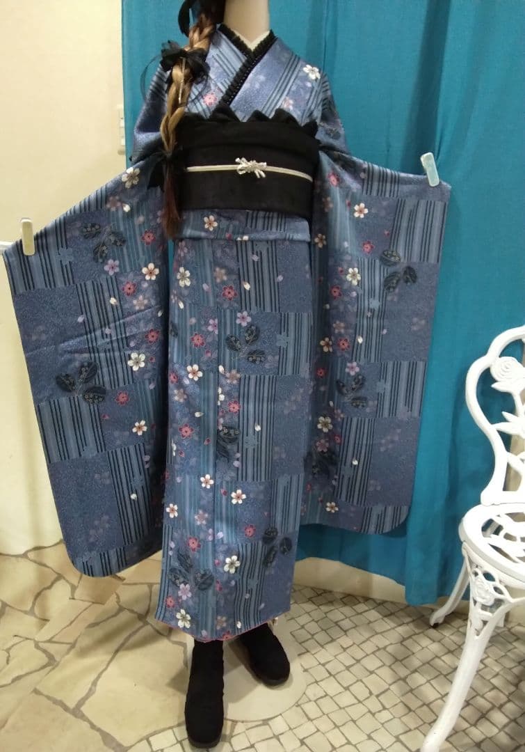 振袖フルセット、正絹鈴乃屋振袖、重ね衿、帯揚げ帯締め、西陣袋帯、襦袢、ガード加工