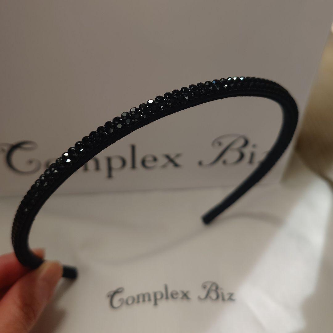 新品COMPLEX BIZ クリスタルメッシュヘアバンド カチューシャ ブラック
