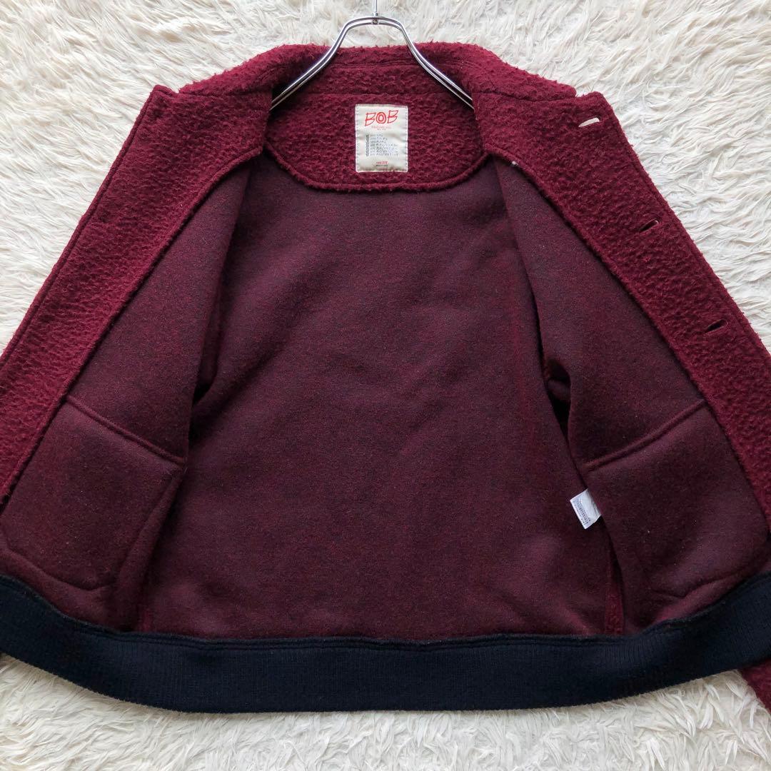 【イタリア製 3L】ボブ　ウールコート　ボルドー　羊毛