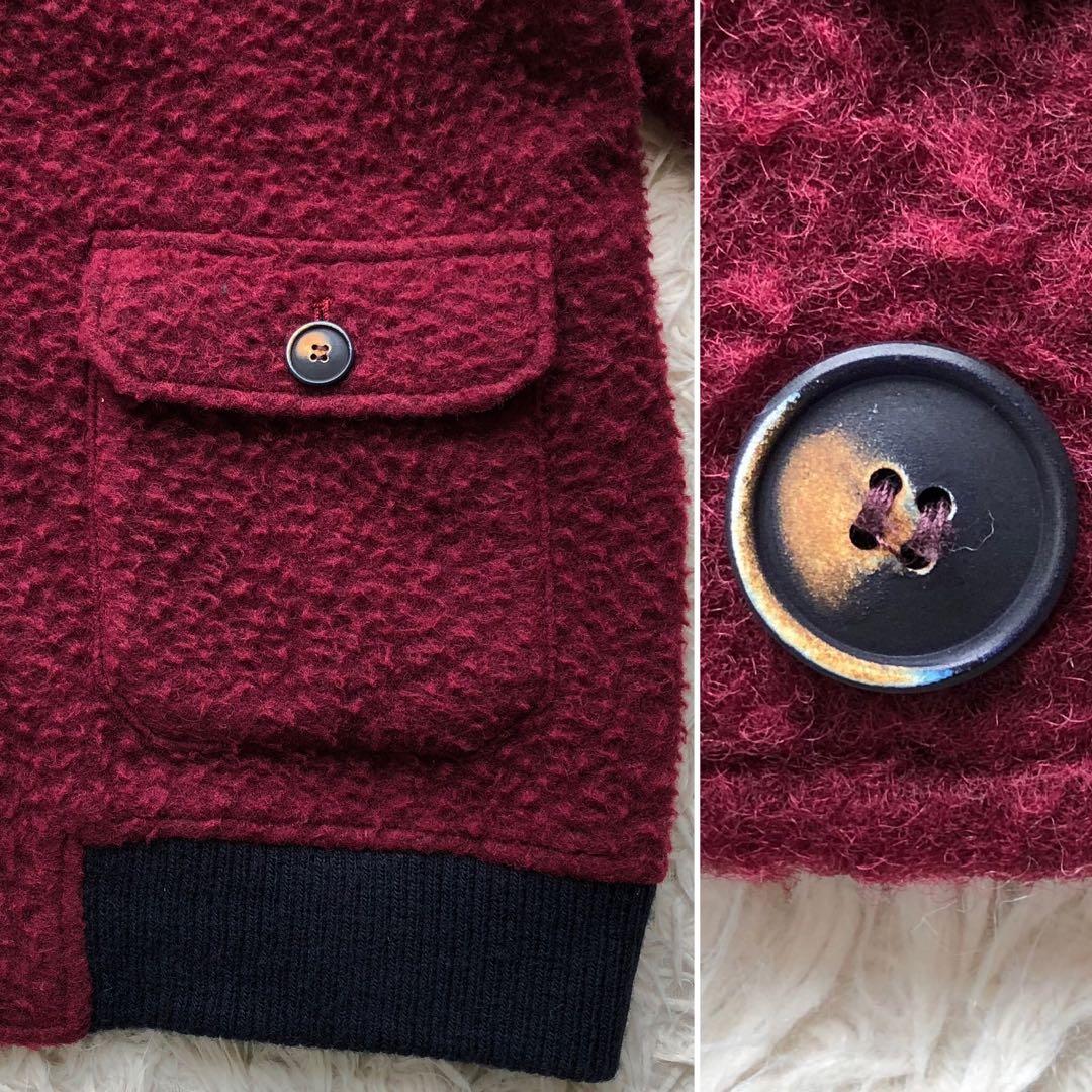 【イタリア製 3L】ボブ　ウールコート　ボルドー　羊毛