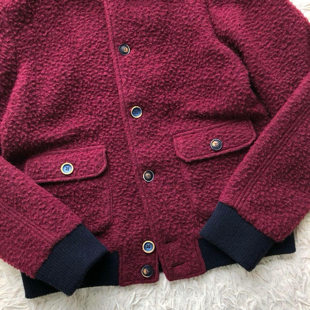 【イタリア製 3L】ボブ　ウールコート　ボルドー　羊毛