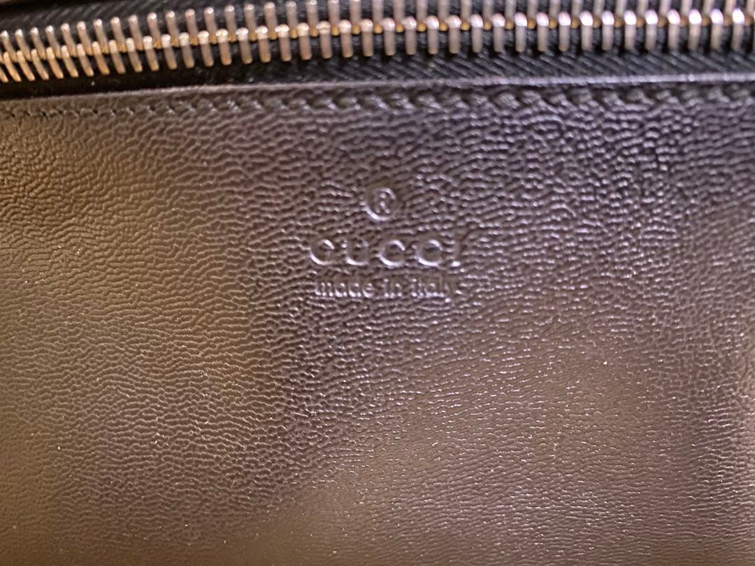 s*i様 GUCCI グッチ ブラック レザー ポーチ セカンドバッグ