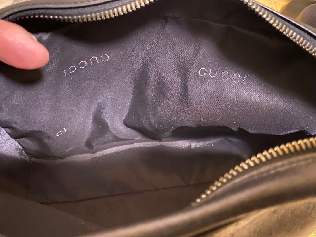 s*i様 GUCCI グッチ ブラック レザー ポーチ セカンドバッグ