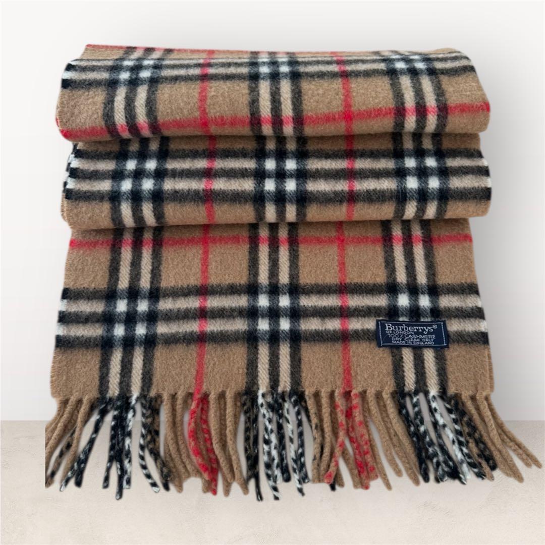 クリーニング済✨Burberrys カシミヤ100% ノバチェック マフラー