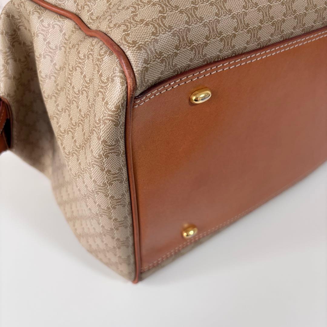 CELINE セリーヌ ボストンバッグ マカダム ブラウン ベージュ 美品