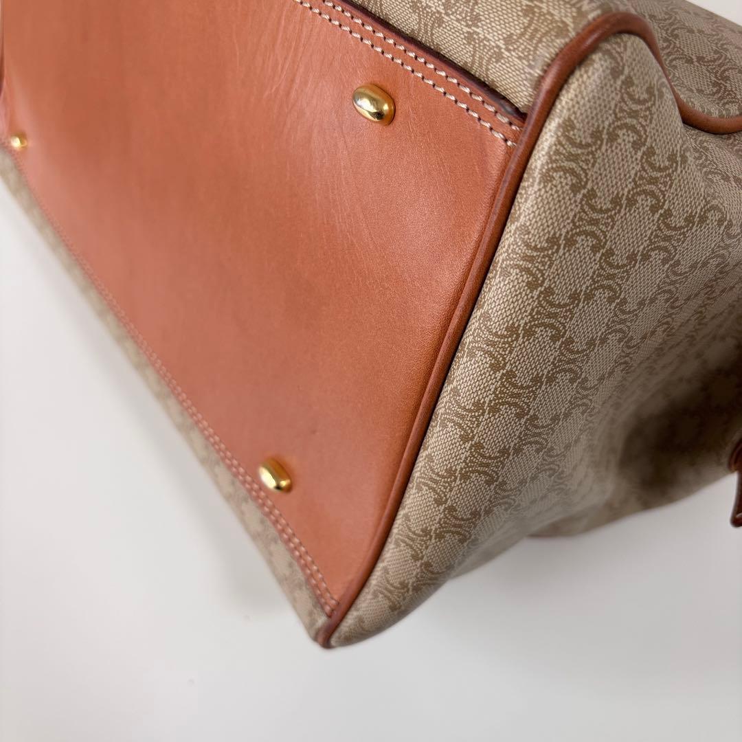 CELINE セリーヌ ボストンバッグ マカダム ブラウン ベージュ 美品