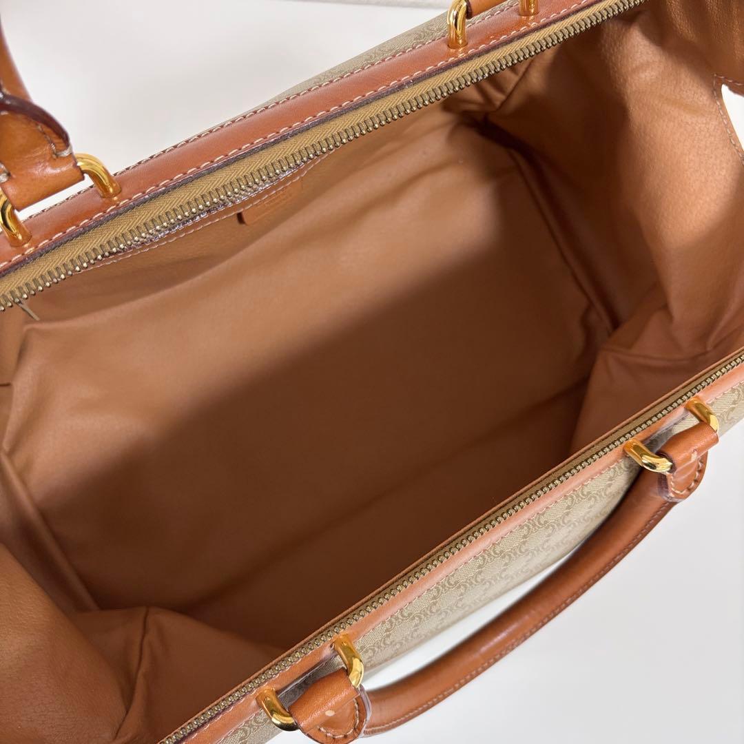 CELINE セリーヌ ボストンバッグ マカダム ブラウン ベージュ 美品