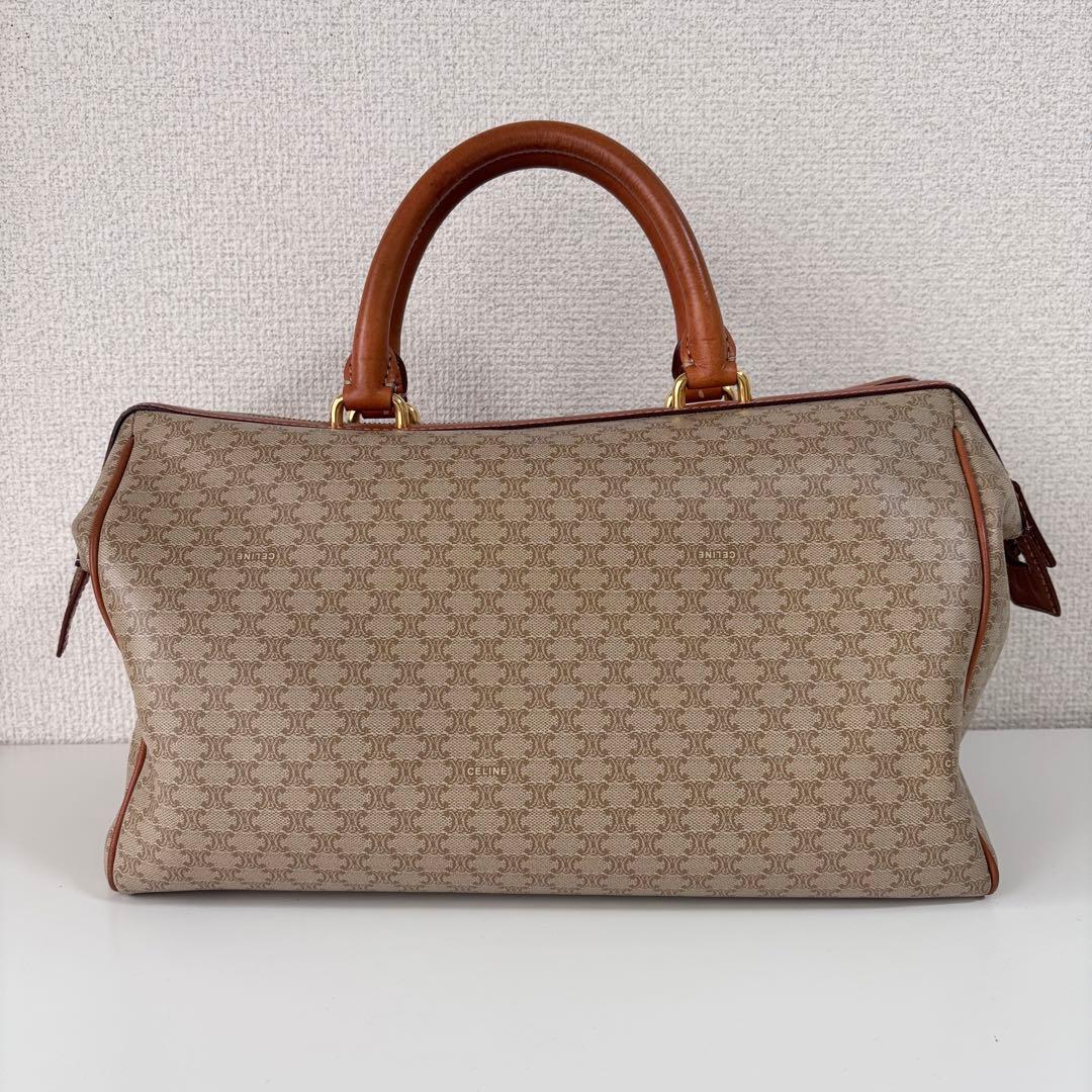 CELINE セリーヌ ボストンバッグ マカダム ブラウン ベージュ 美品