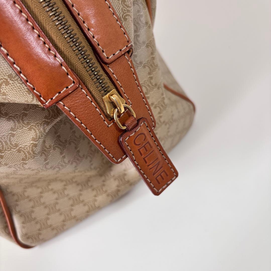 CELINE セリーヌ ボストンバッグ マカダム ブラウン ベージュ 美品
