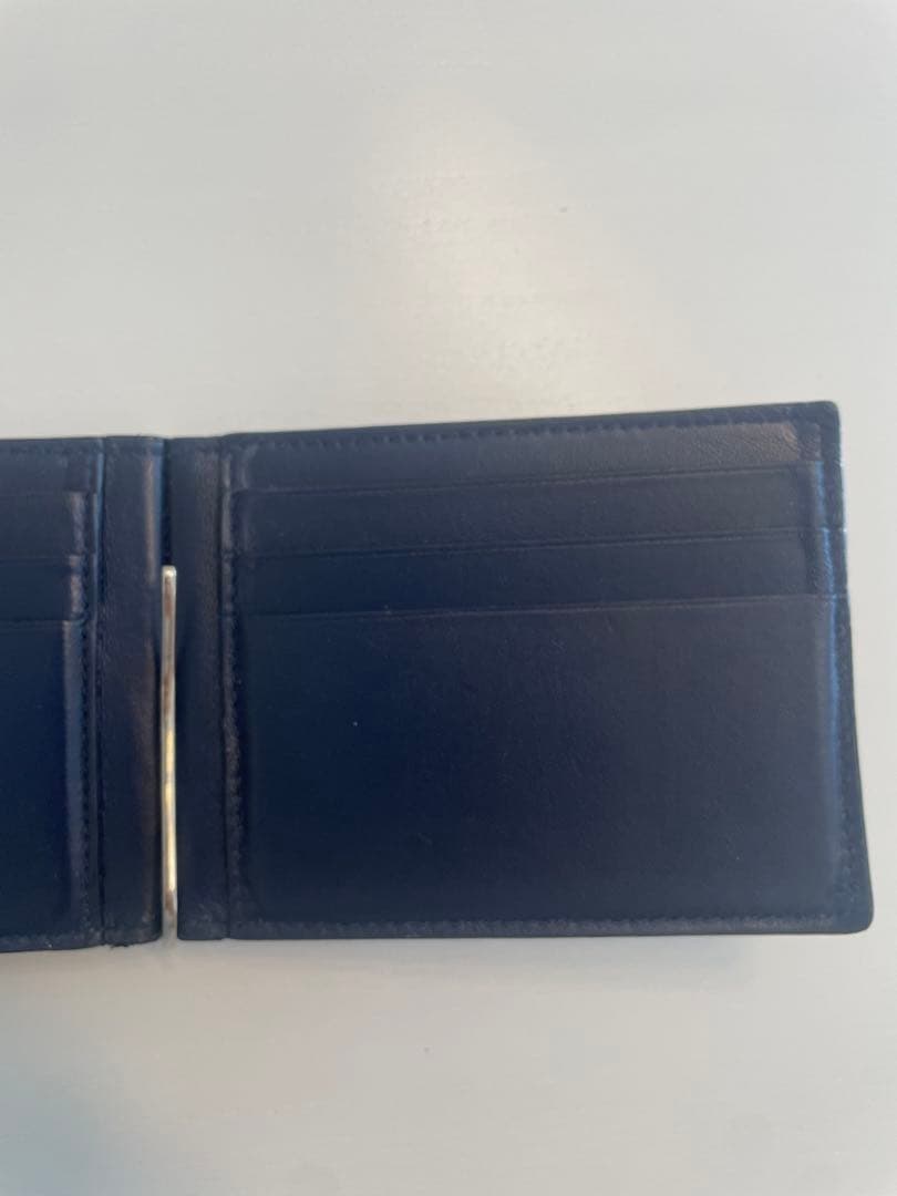 BALENCIAGA ネイビー レザー マネークリップ