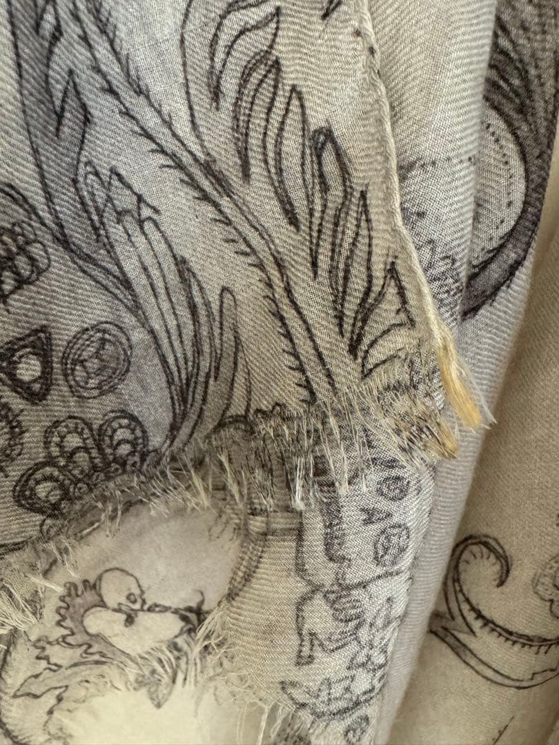 09SS BALMAIN バルマンオム カシミア シルク ストール マフラー