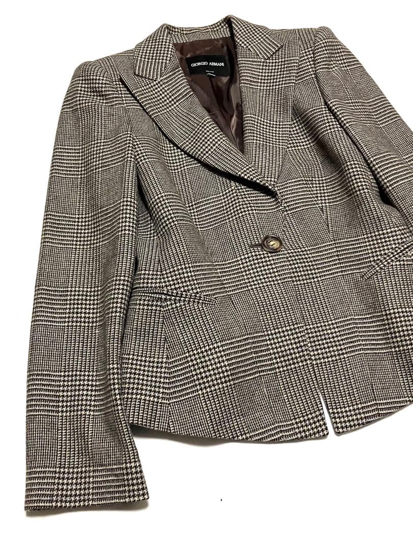 美品　ジョルジオ アルマーニ　ジャケット　グレンチェック柄　総柄　40