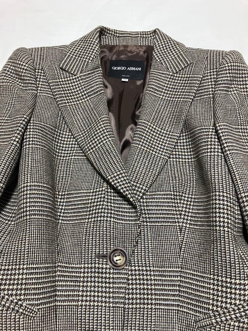 美品　ジョルジオ アルマーニ　ジャケット　グレンチェック柄　総柄　40