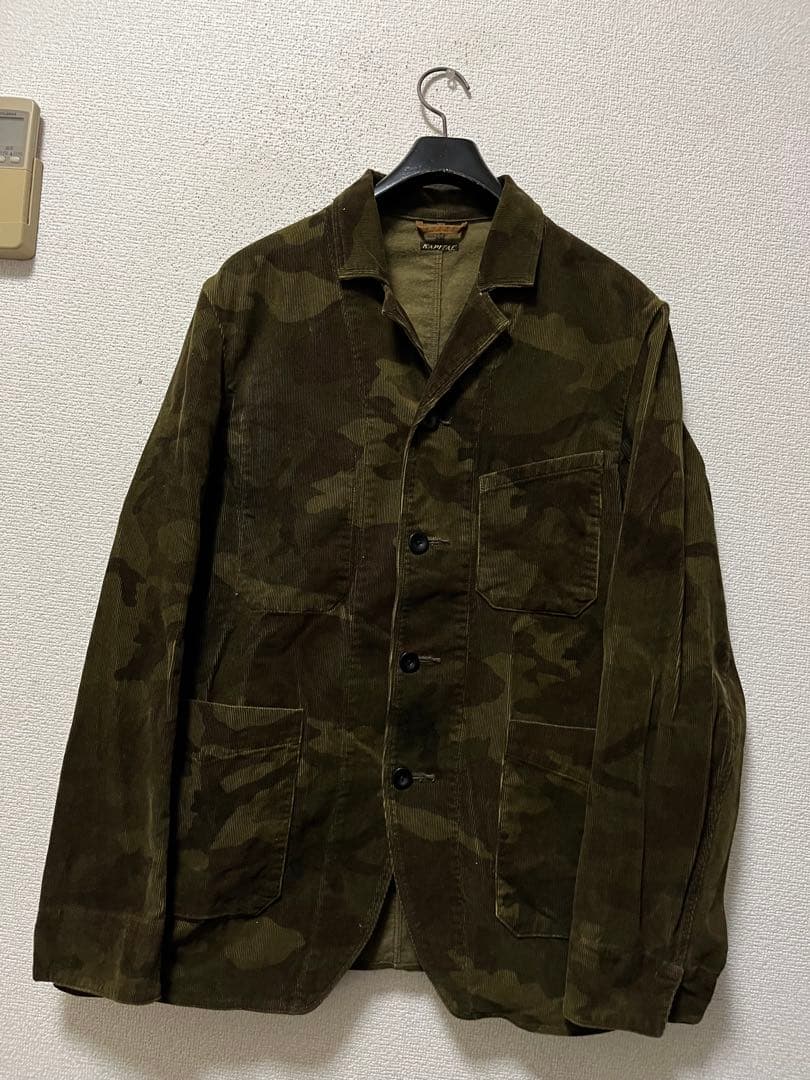 キャピタル　コーデュロイカバーオール　/3　ダークブラウン　迷彩　カモフラ柄