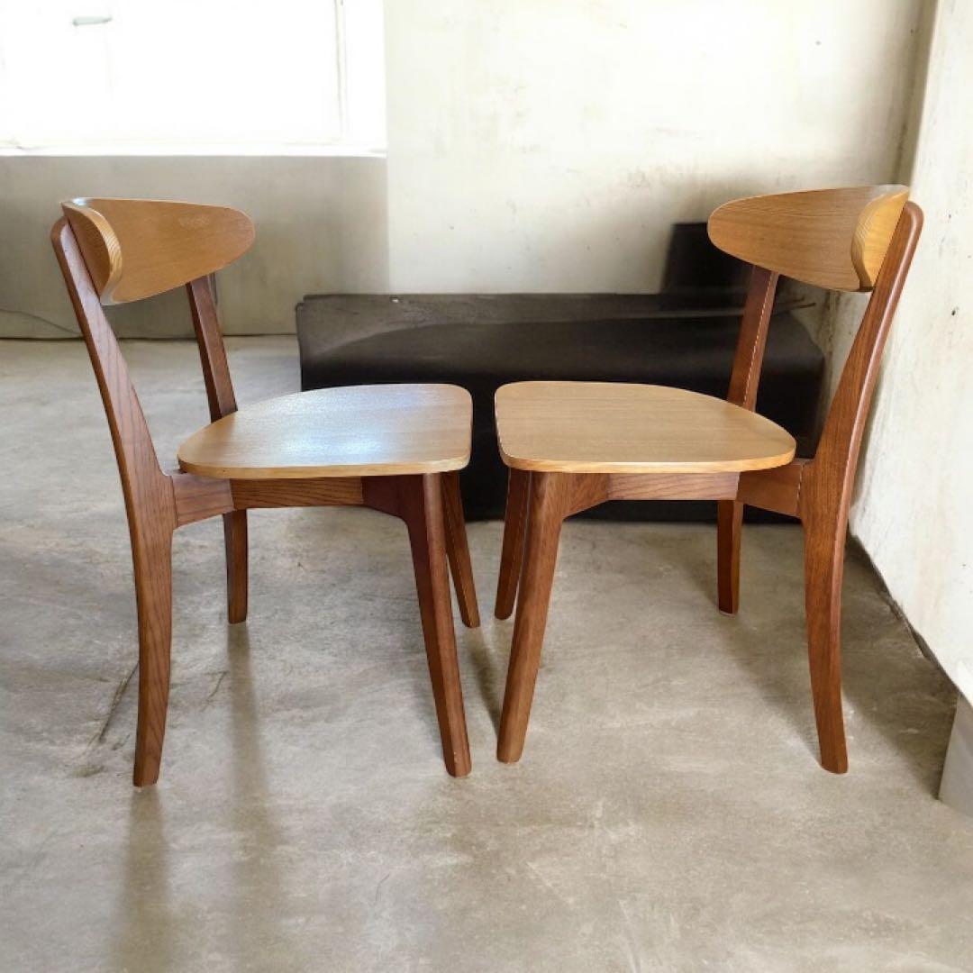 土日限定セール❗️ オーガ チェア ウッド（天然木イス) 　　　2脚セット
