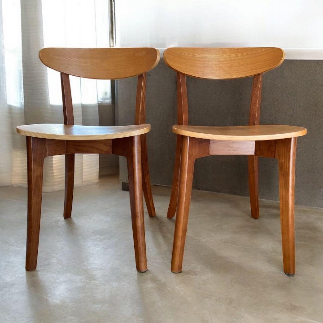 土日限定セール❗️ オーガ チェア ウッド（天然木イス) 　　　2脚セット