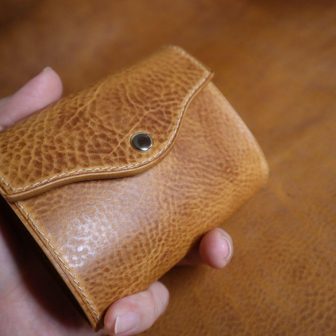 【イタリアンレザー】お札が折れない三つ折り財布　フルハンドメイド