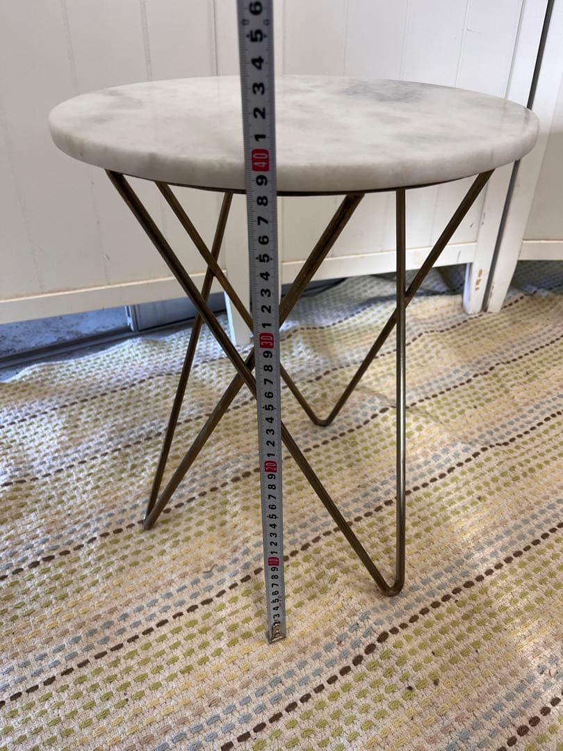 送料込み！ZARA  ザラホーム 大理石円形サイドテーブル レア