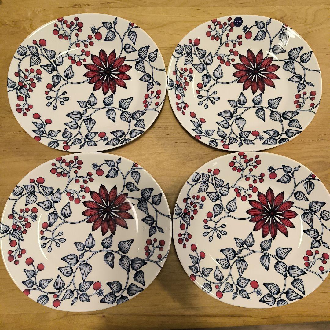 ARABIA ルノフロストベリー　オーバル 皿　プレート 25cm 4枚セット