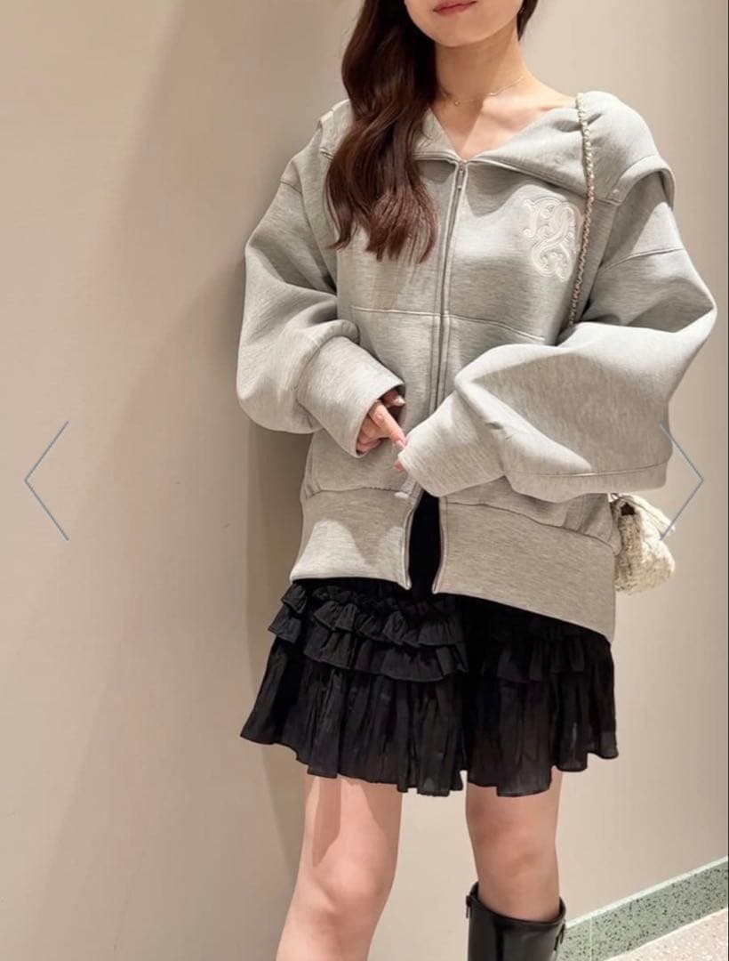 SNIDEL ボリュームパーカー グレーラメ