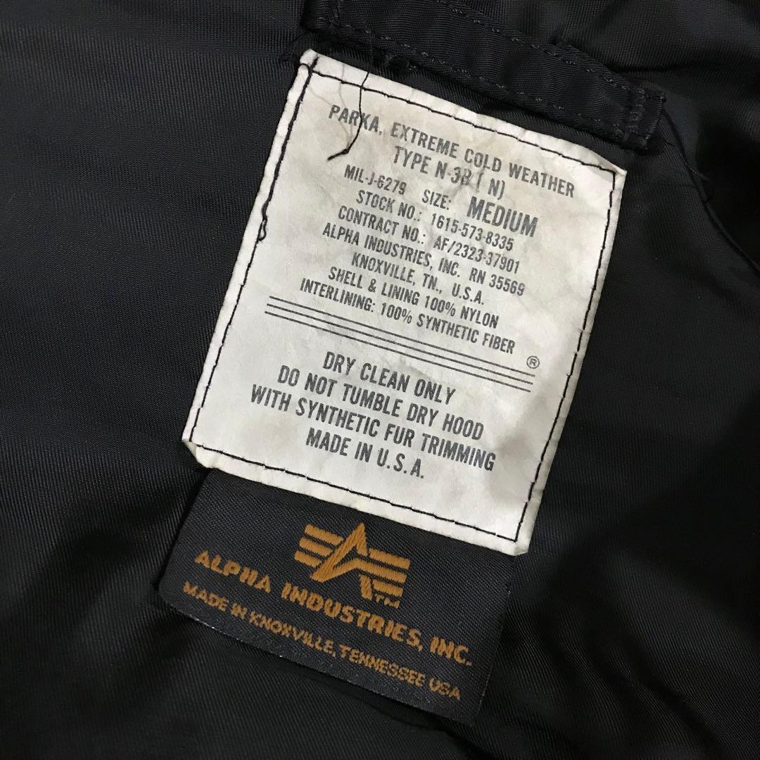 90s USA製 ALPHA N-3B フライトジャケット ヴィンテージ 美品M