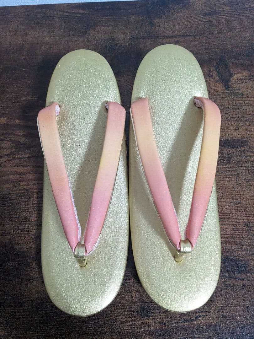 和装用 草履とバッグセット 花柄 パステルカラー ゴールド ピンク 山庄