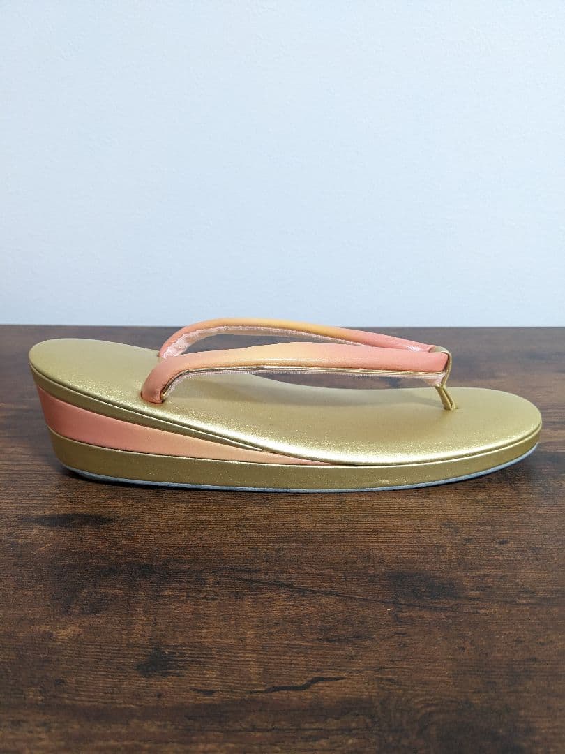 和装用 草履とバッグセット 花柄 パステルカラー ゴールド ピンク 山庄