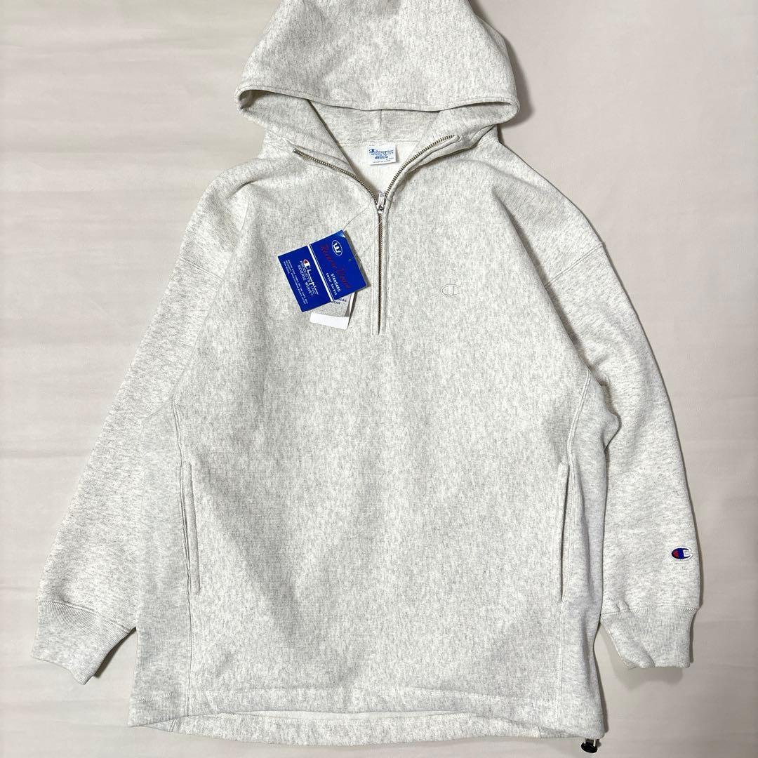 新品◎Champion 別注 フードハーフジップドロストプルオーバー