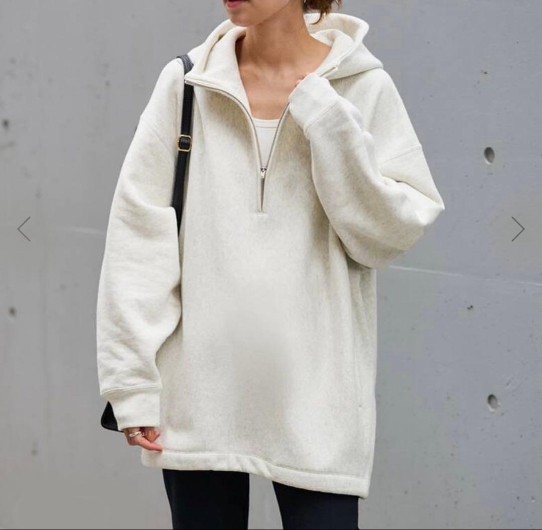 新品◎Champion 別注 フードハーフジップドロストプルオーバー