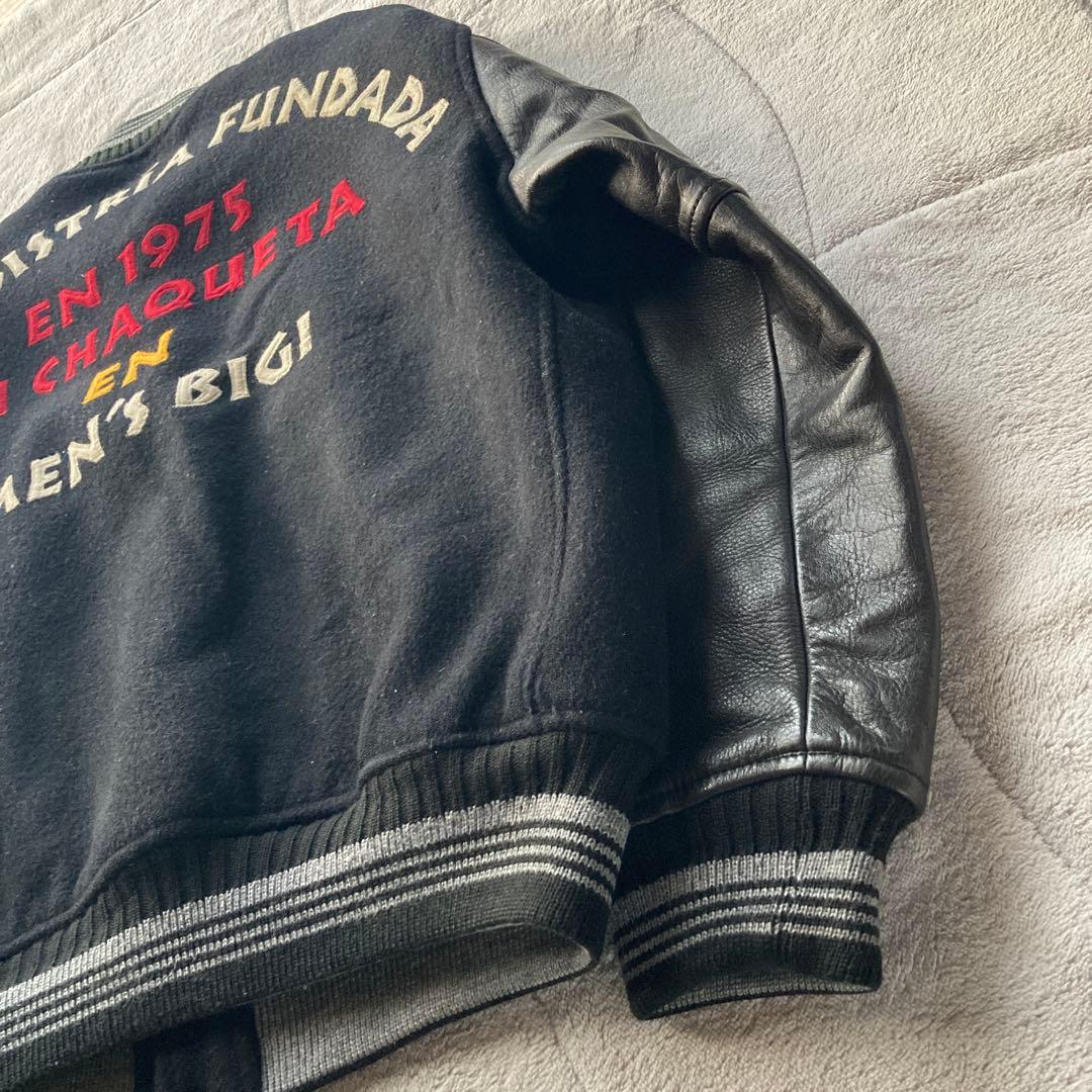 希少XLサイズ　美品　80s MEN’S BIGI 袖レザー　スタジャン