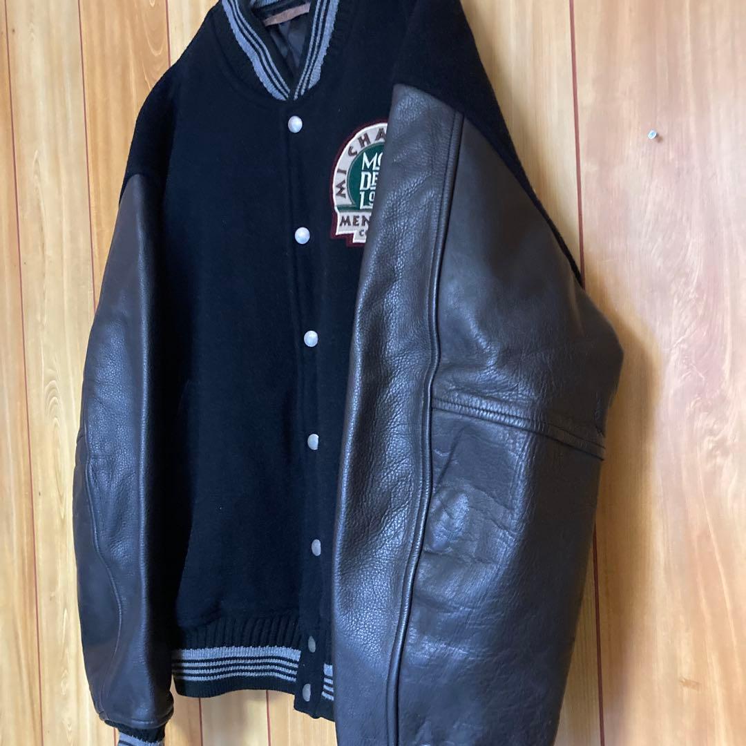 希少XLサイズ　美品　80s MEN’S BIGI 袖レザー　スタジャン