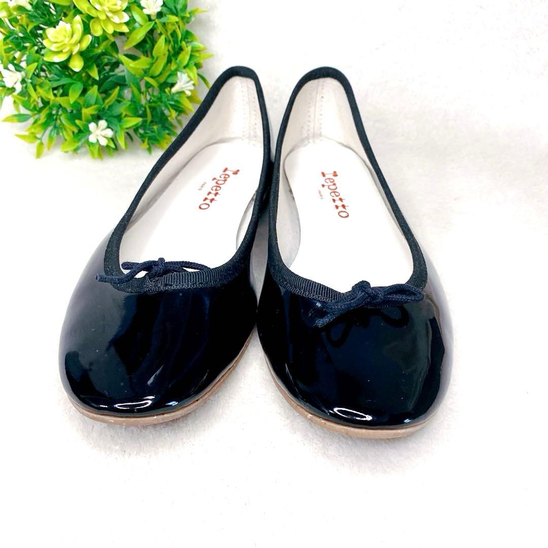 美品✨レペット サンドリオン パテント ブラック 36 バレエシューズ エナメル