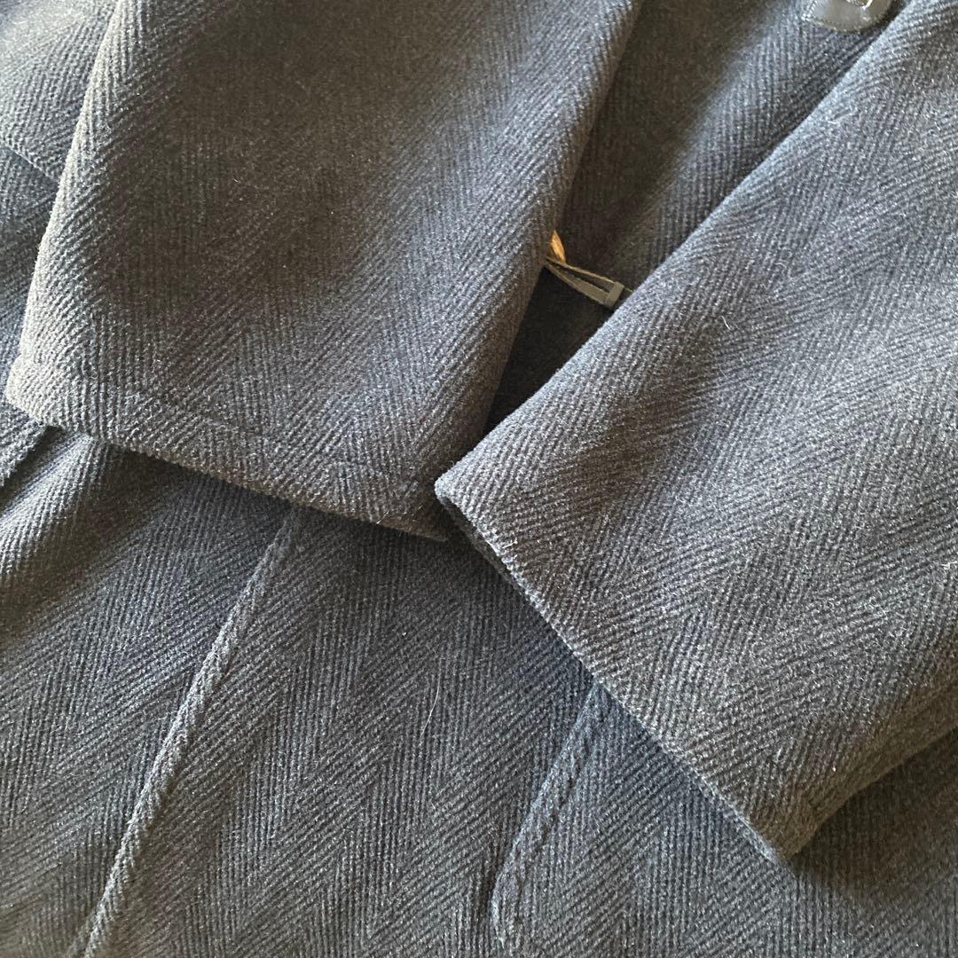 80s90s イタリア製 オーバーサイズ ヘリンボーンウール ダッフルコート