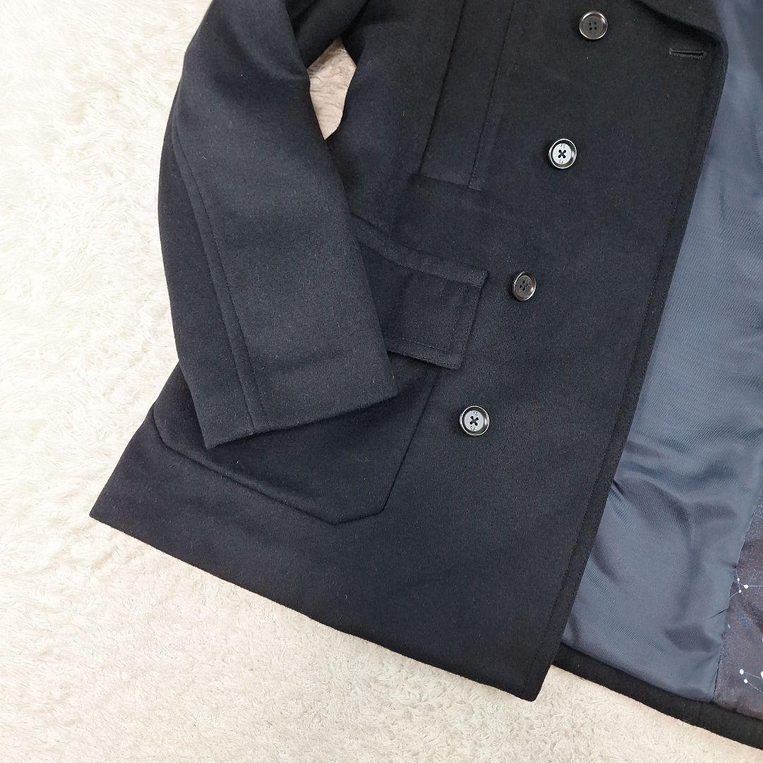 ポールスミス　ピーコート　ウール　ダブル　ブラック　黒　夜空　XL