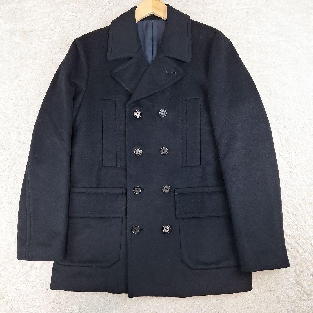ポールスミス　ピーコート　ウール　ダブル　ブラック　黒　夜空　XL