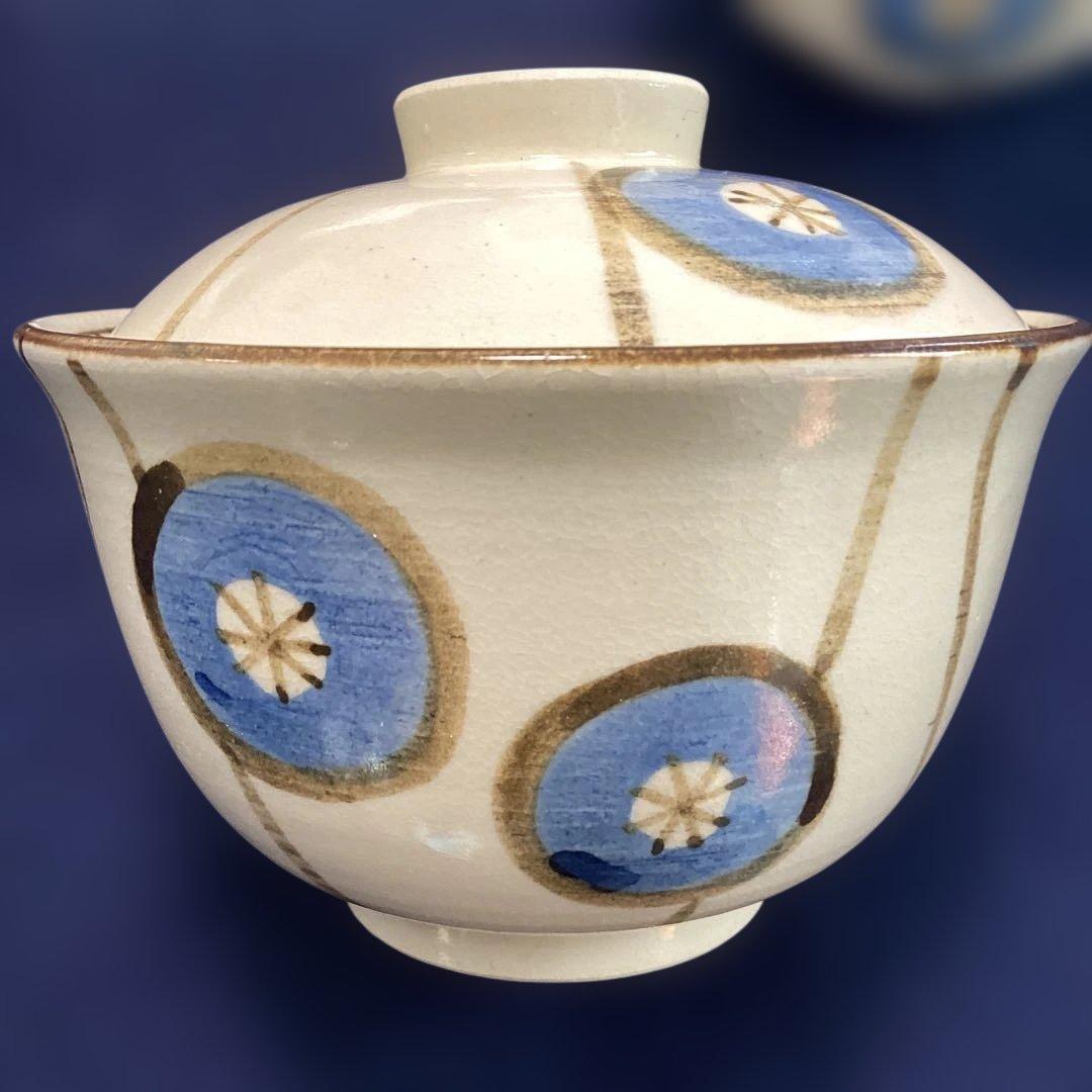 京焼梅絵小蓋物7客　　新品未使用　　嘉豊作