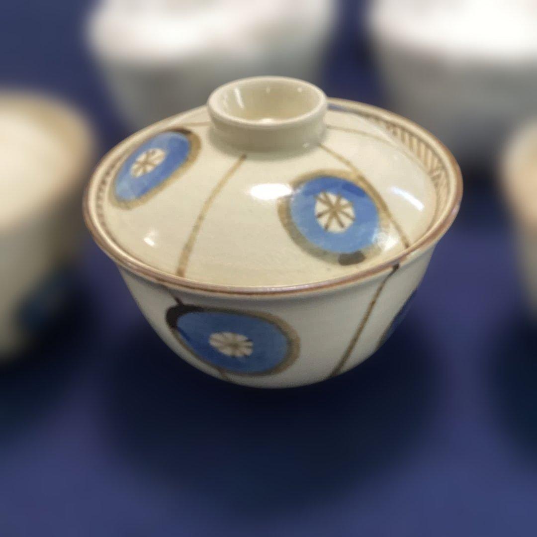 京焼梅絵小蓋物7客　　新品未使用　　嘉豊作