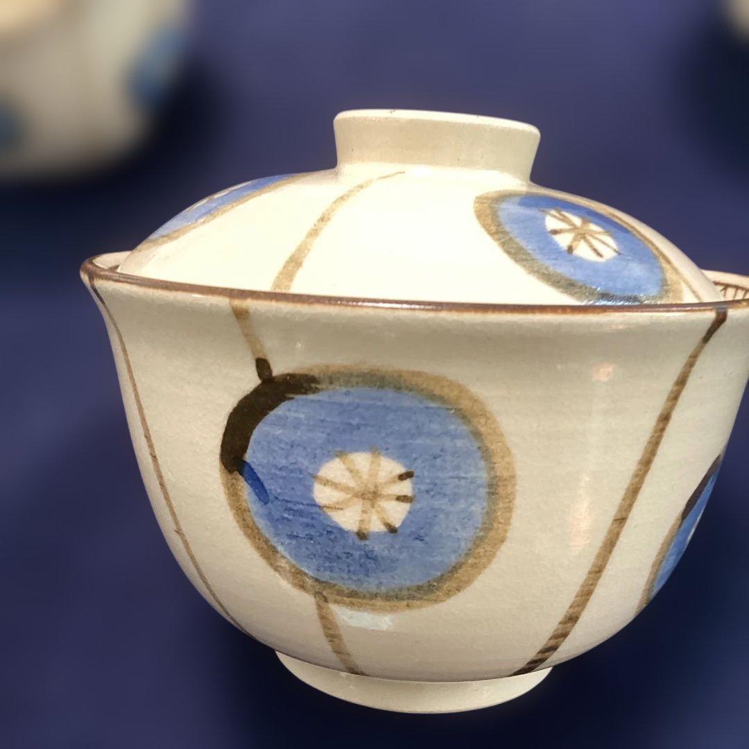 京焼梅絵小蓋物7客　　新品未使用　　嘉豊作