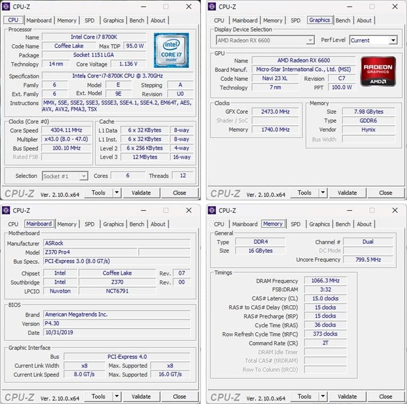 ゲーミングPC/Core i7 8700K/RX6600/SSD1TB/送料無料