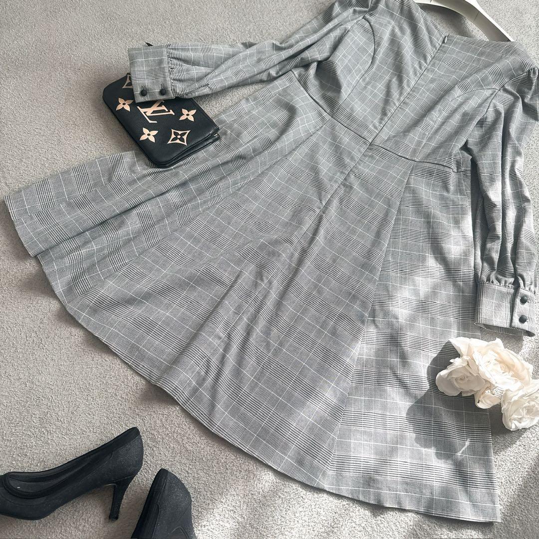 over E オーバーイー グレンチェックワンピース 96サイズ　グラマー