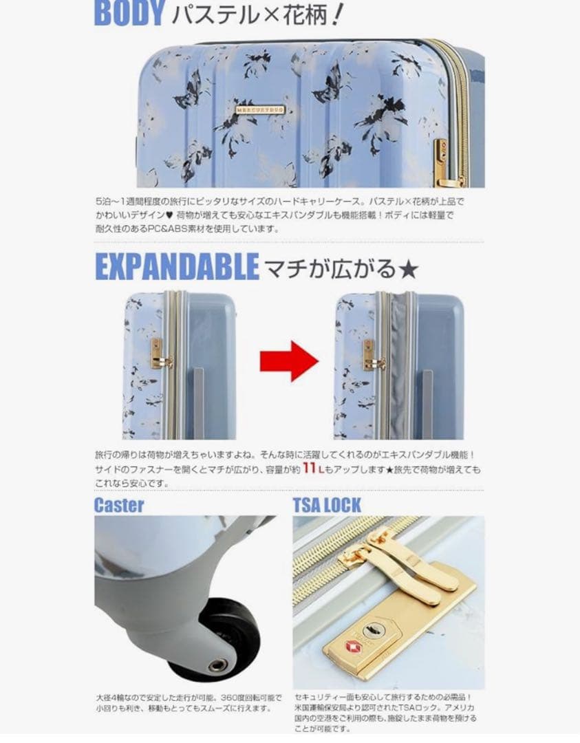 新品未使用マーキュリーデュオのキャリーケース