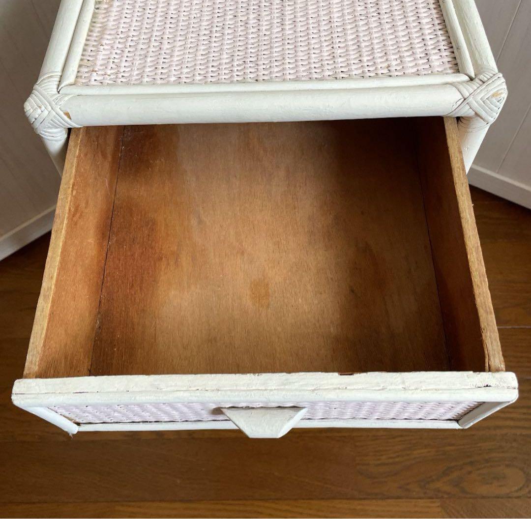 ヴィンテージ ウィッカー　ラタン　籐　サイドテーブル　棚