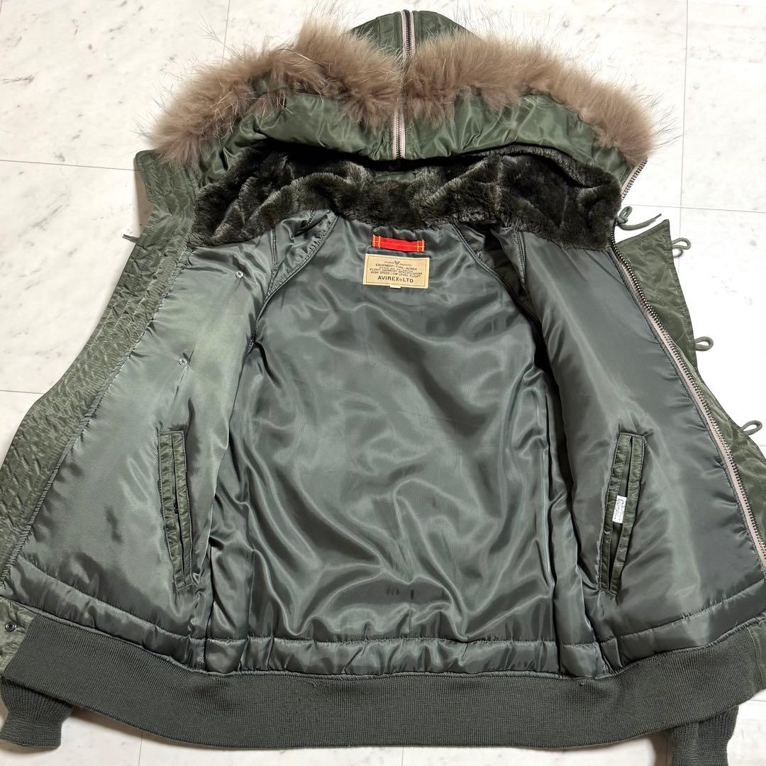 AVIREX フライトジャケット N-2B Y2K カスタムジッパー カーキ L