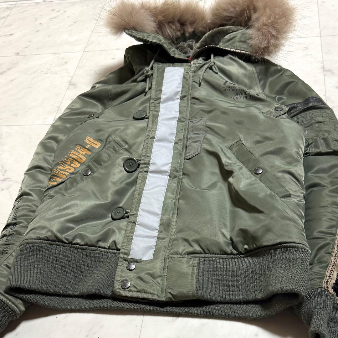 AVIREX フライトジャケット N-2B Y2K カスタムジッパー カーキ L