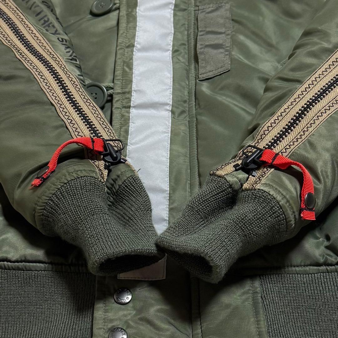 AVIREX フライトジャケット N-2B Y2K カスタムジッパー カーキ L