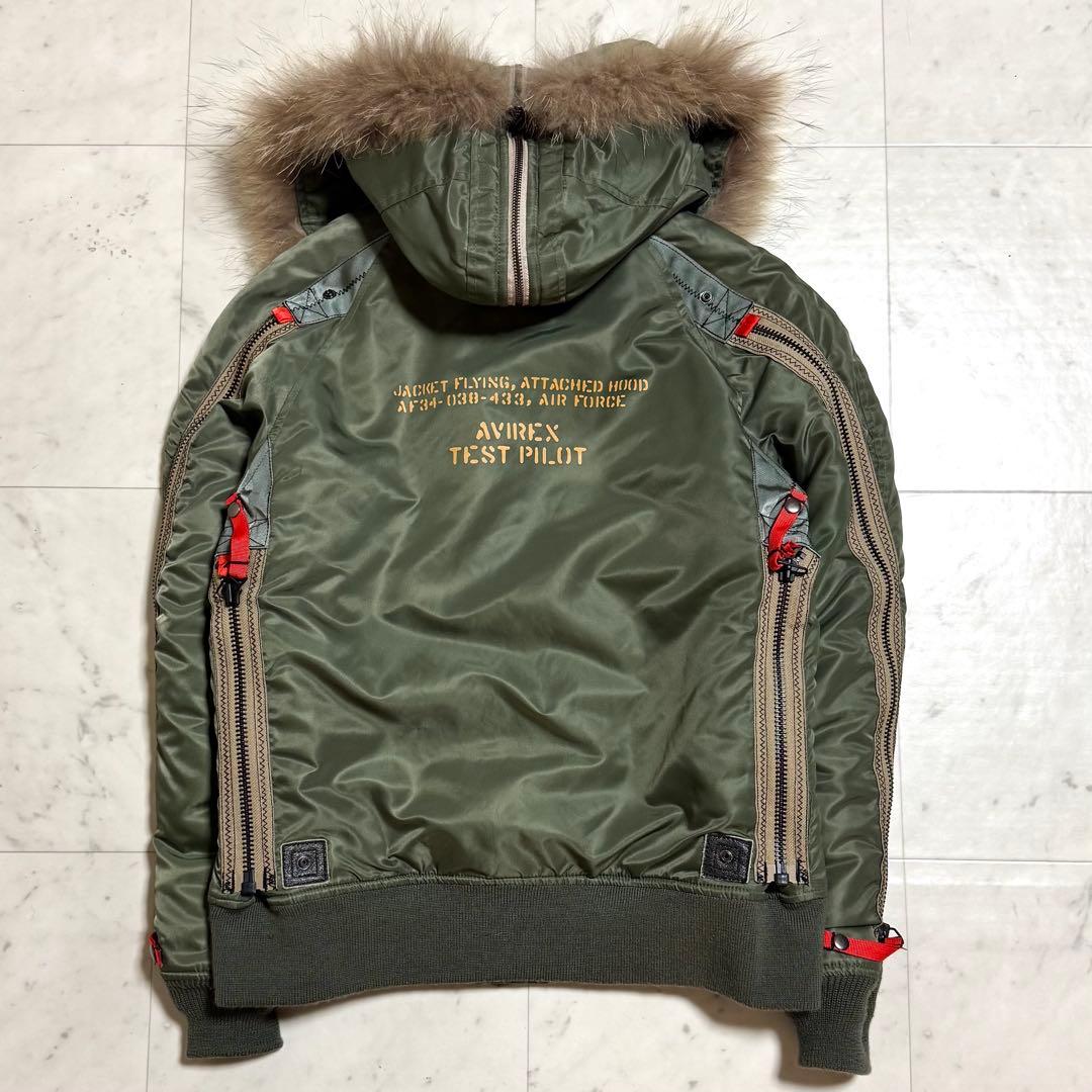 AVIREX フライトジャケット N-2B Y2K カスタムジッパー カーキ L