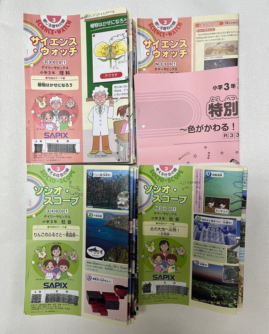 サピックス ディリー　3年生 教材 テキスト　４科目フルセット